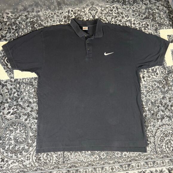 Vintage Nike Swoosh Polo Shirt Men’s Sz XL Made in Peru Preowned Black - Picture 1 of 4
